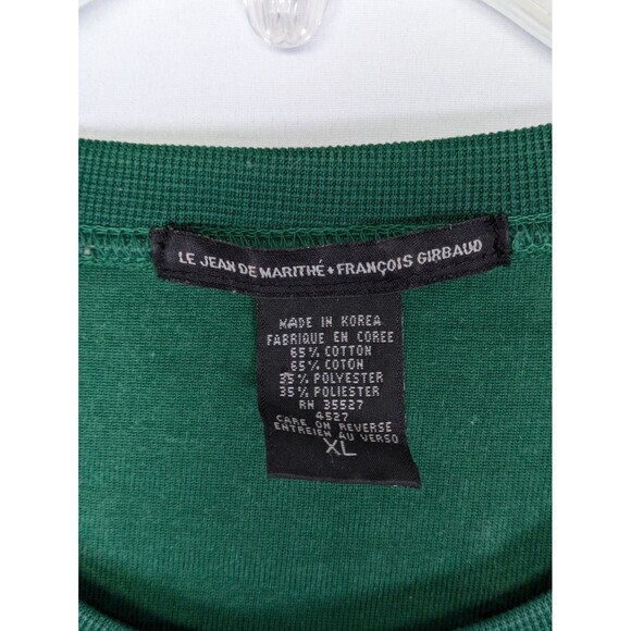 Vintage Marithe Francois Girbaud T Shirt Size L Green Embroidered Spellout Stars - Picture 4 of 15